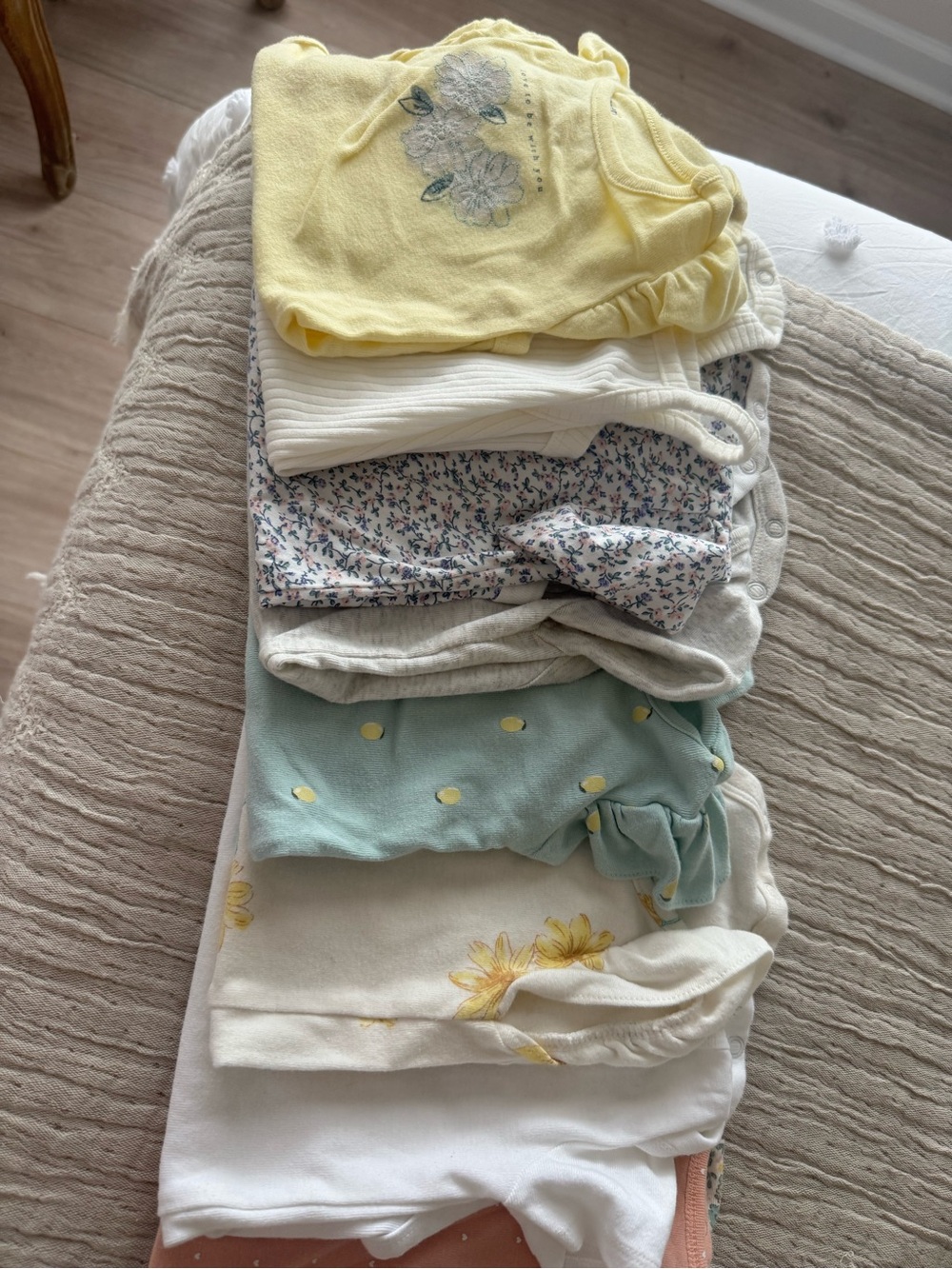 Carter's Baby Girls Assorted Pastel Bodysuit Set - Yellow, White, Mint, Floral